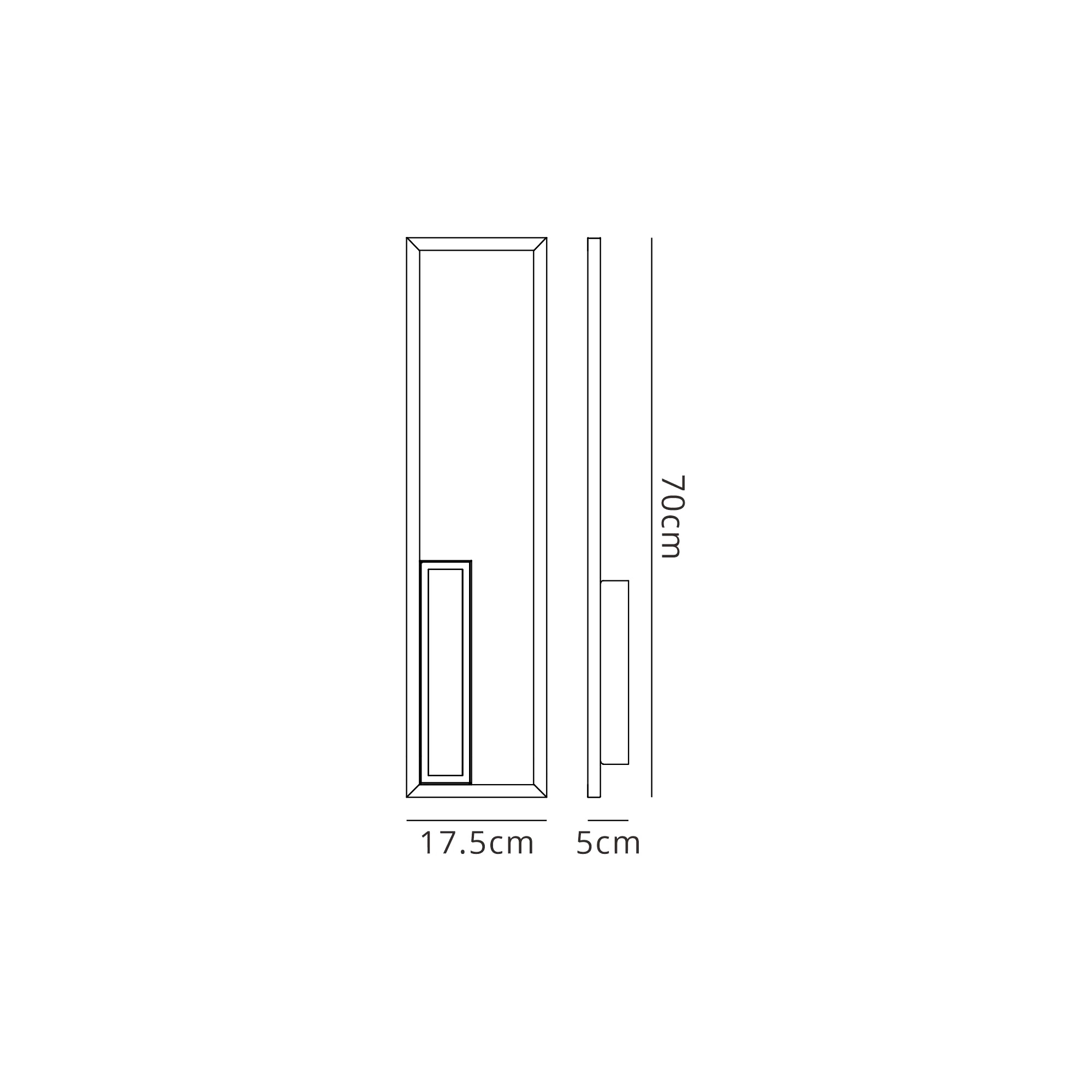 M7677  Boutique Rectangle Wall Lamp Dimmable 40W LED Black